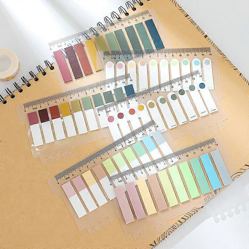 6 Pieces Adhesive Bookmark, Adhesive Bookmarks85*200mm, Sticky Notes, Laminated Page Markers, Colorful Sticky Notes, Index Tabs, Book Markers for Home