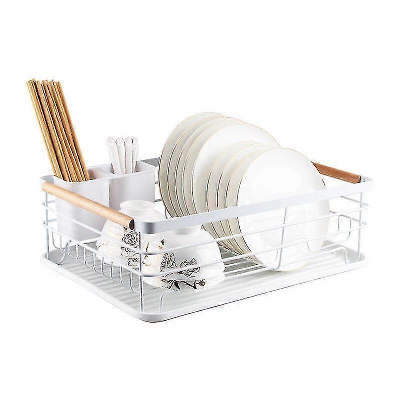 Portapiatti Con scolapiatti e portaposate, 41,5x 30,5 x 14 cm, bianco