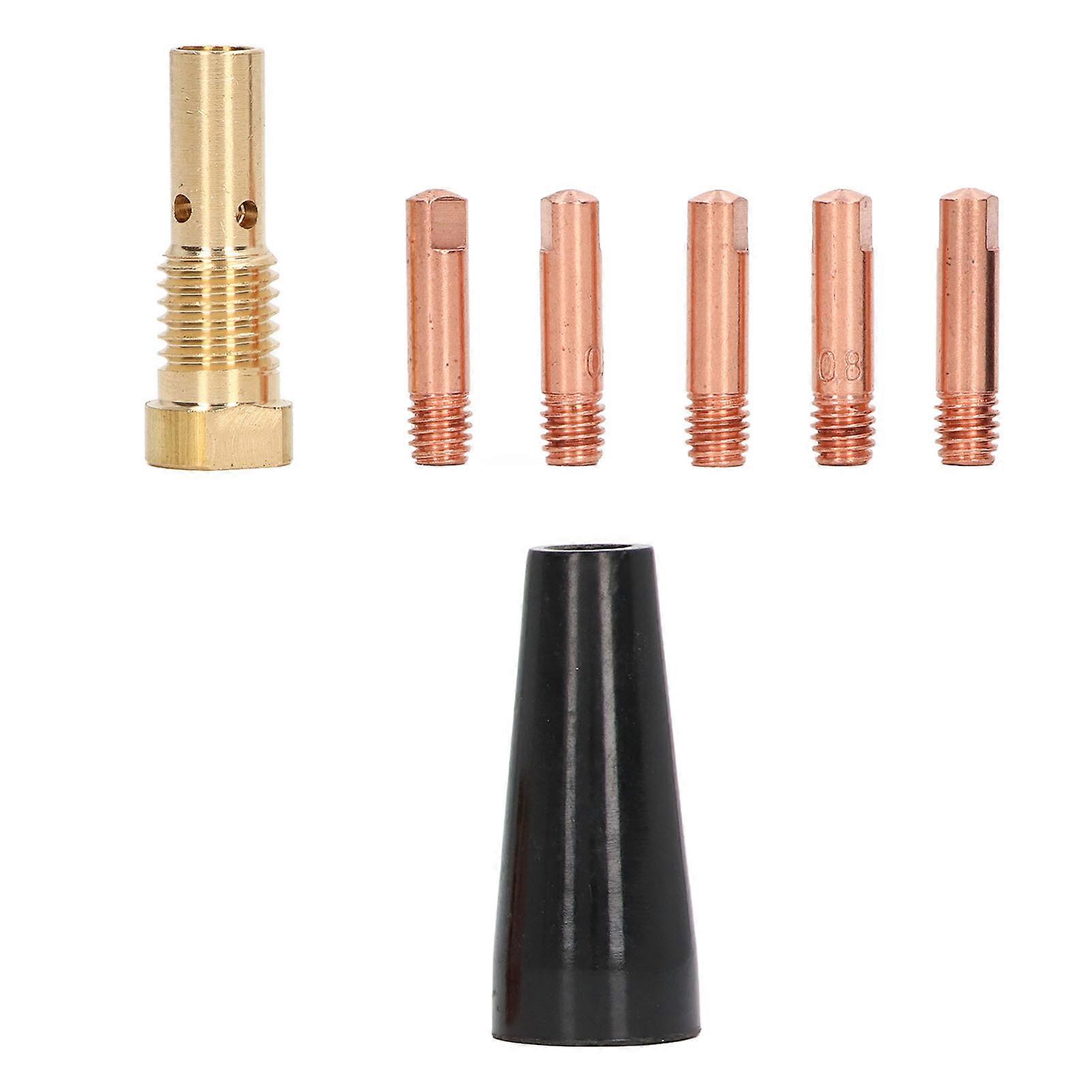 MIG Gasless Welding Soldering Kit - 7pcs, Copper Tip, Diffuser Nozzle & Accessories