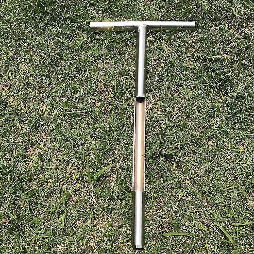 Sonda sampler de solo de 20 polegadas, kits de teste de solo estilo T de aço inoxidável (prata)