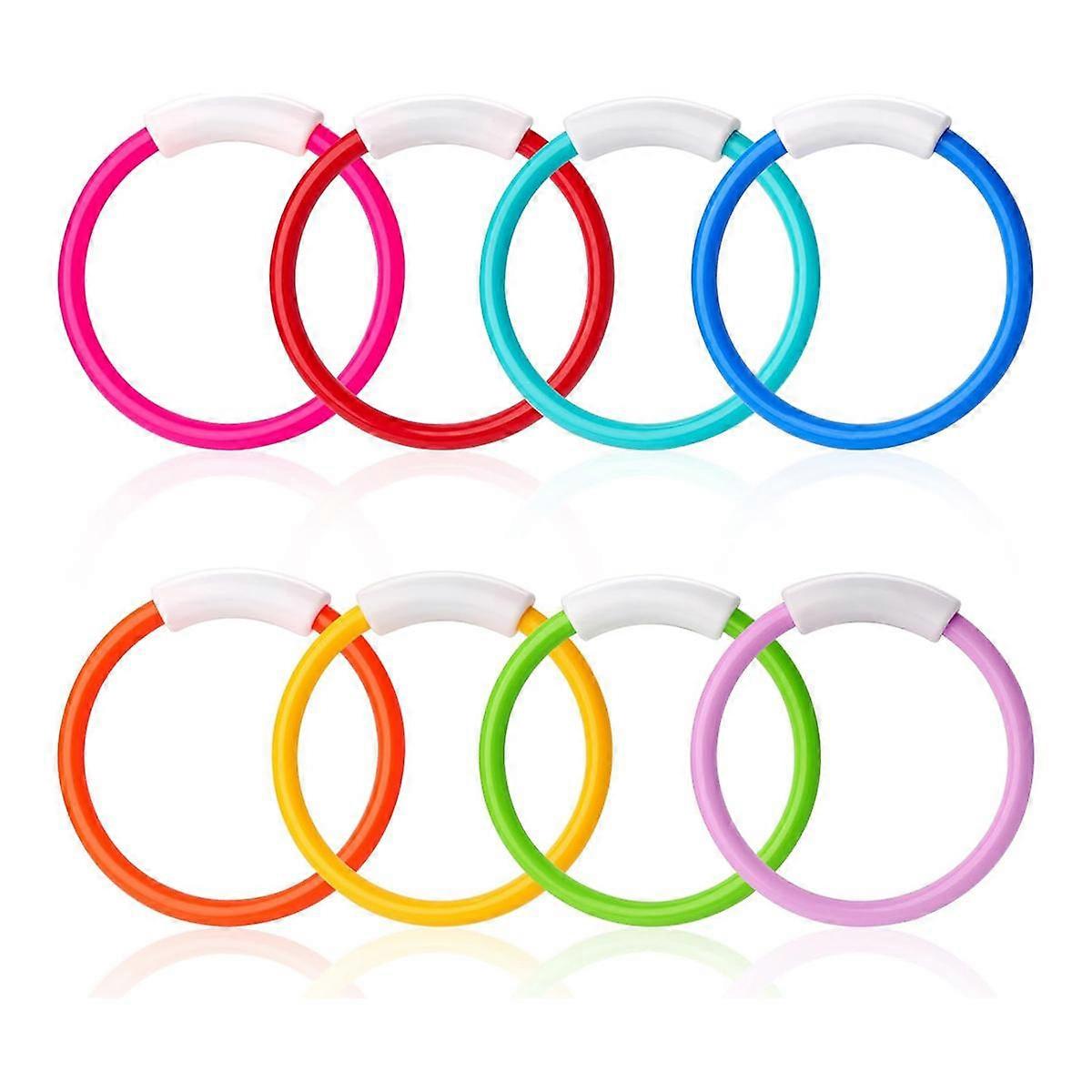 8PCS Pool Toys, Colorful Pool Rings for Kids, Underwater Training, Swimming Pool Dive Ring Toy for Kids