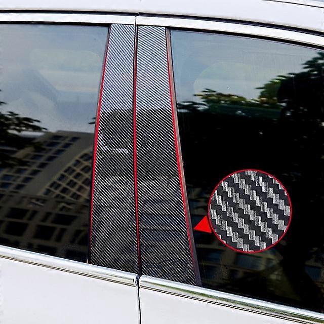 Carbon Fiber Car Window Door Column BC Pillar Post Cover Trim For Mercedes Benz GLC Coupe 2016-2021 Mirror Effect PC Sticker