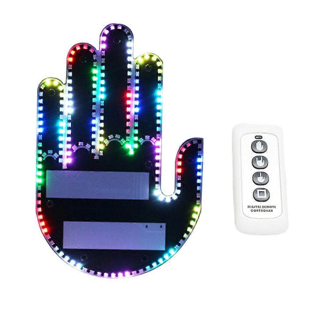 1 Set Auto Vingerlicht met Afstandsbediening Cool Grappig Auto Interieur Licht Decor