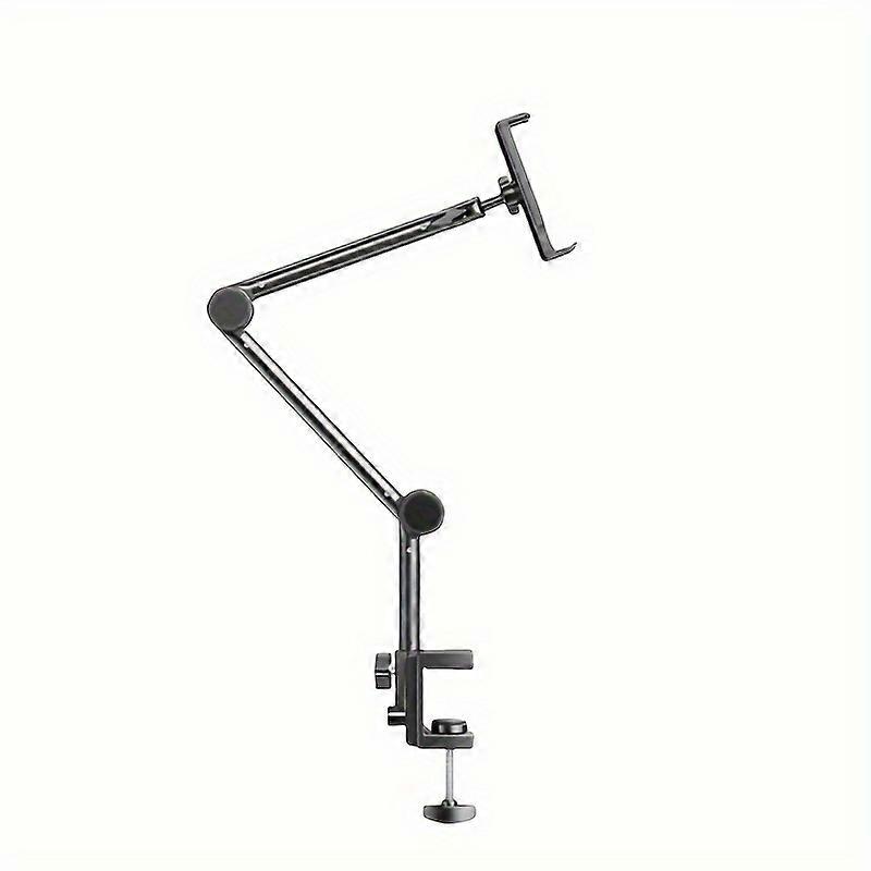 "Easy Install" Versatile Aluminum Phone & Tablet Stand - Scratch-Proof, Adjustable Long Arm For Desk, Bedside, And Overhead Mounting - Flexible Clip D