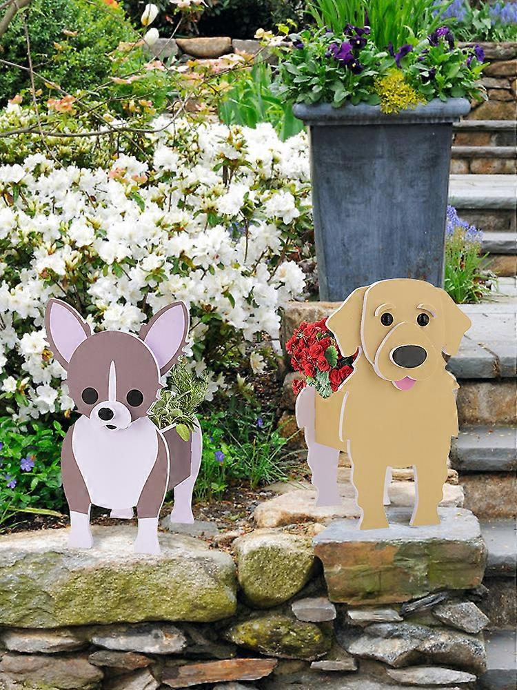 Pot de fleurs en forme de chien