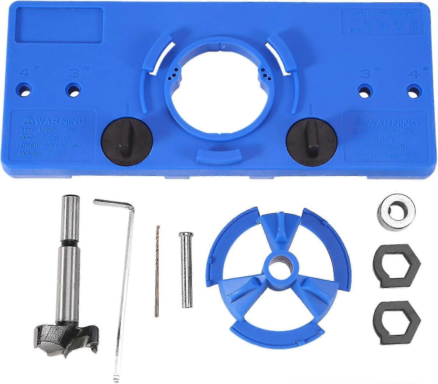 DIY Woodworking Tool Set for Door Cabinets - Hinge Hole Jig Drilling Guide Locator and Hole Opener - Concealed Hinge Drilling Jigs 35mm