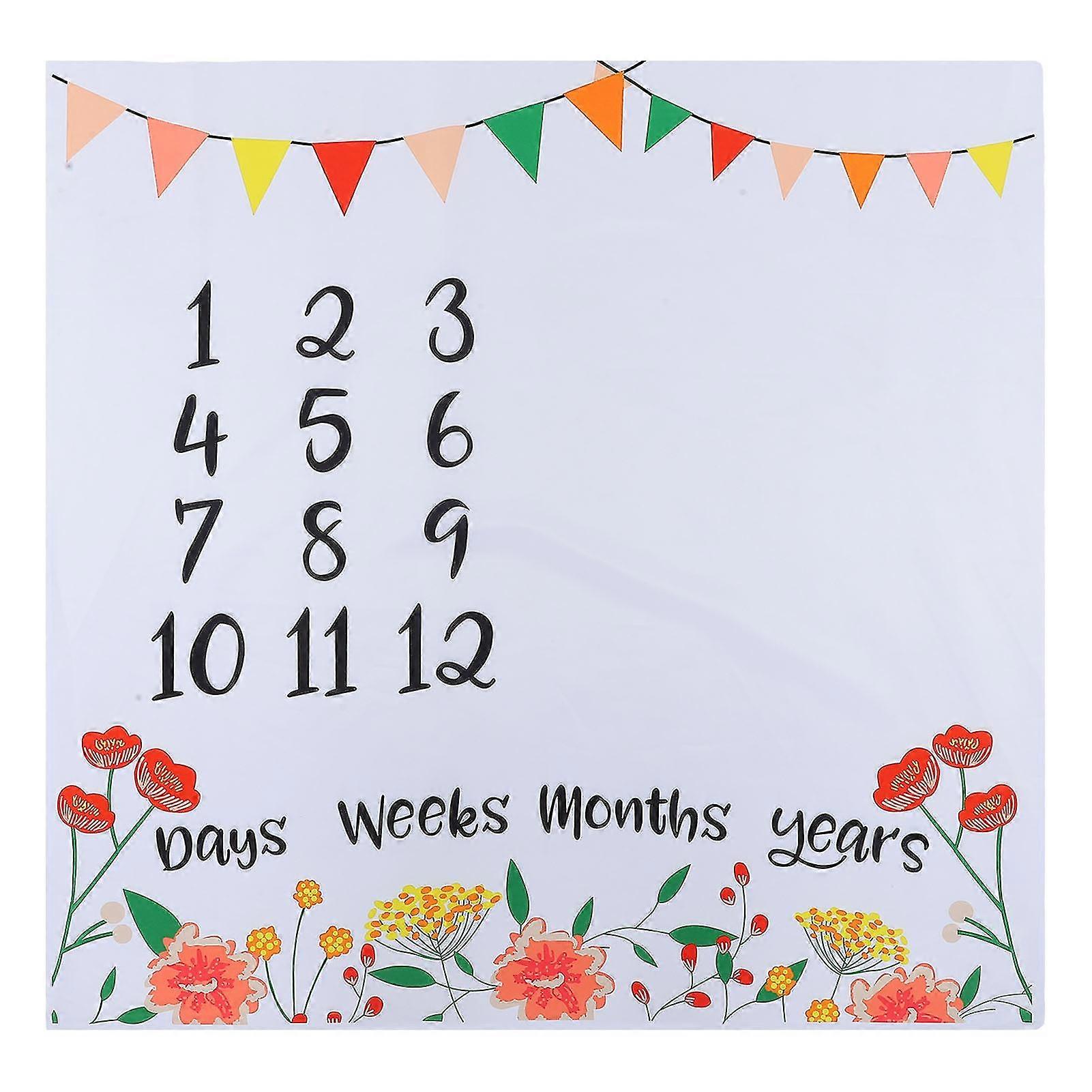 Cute Baby Milestone Blanket with Practical and Decorative Patterns - Perfect Size for Monthly Photography