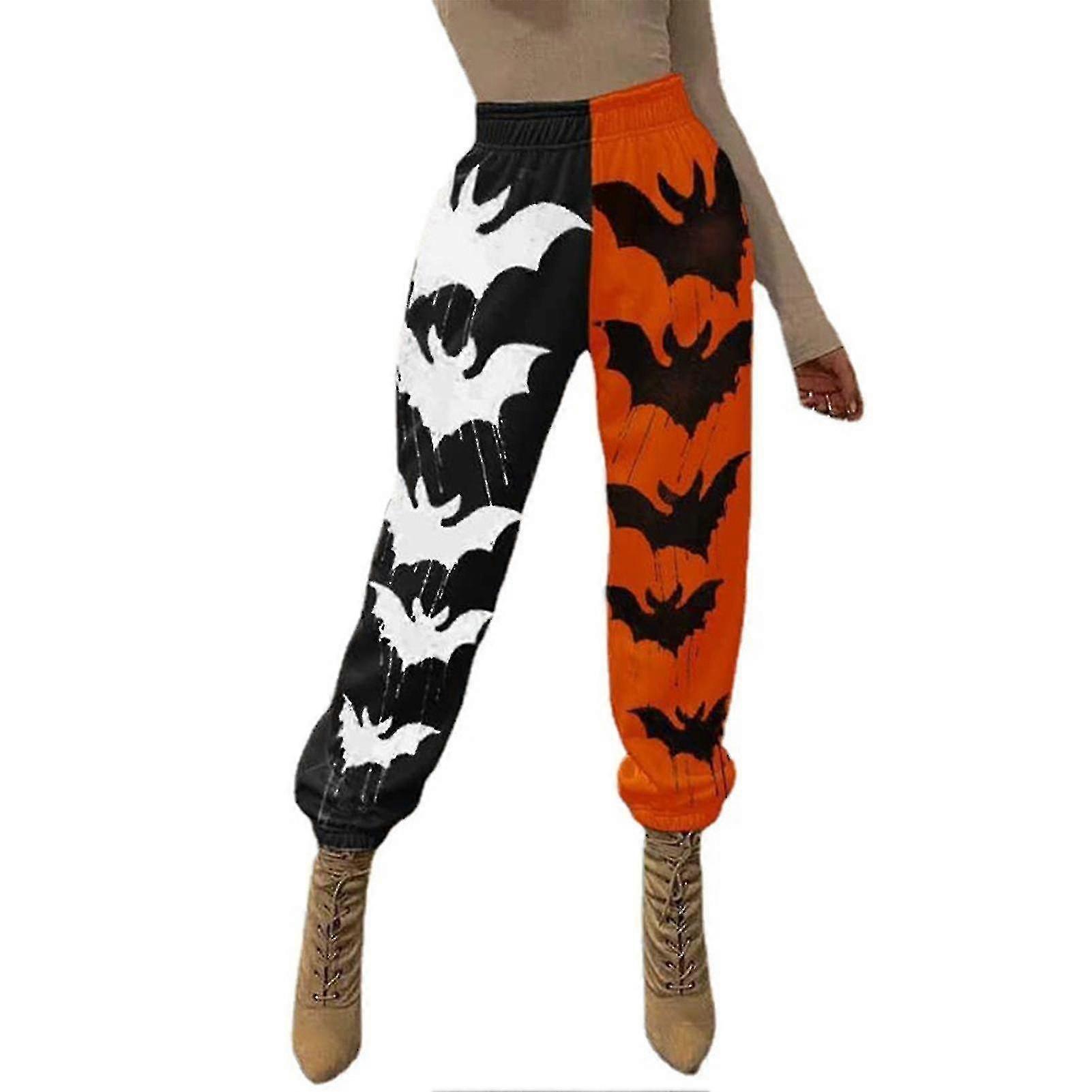 Women's Hip Hop Pants Halloween Printed High Waist Jogger Pants Harem Baggy Trousers For Dance Sport