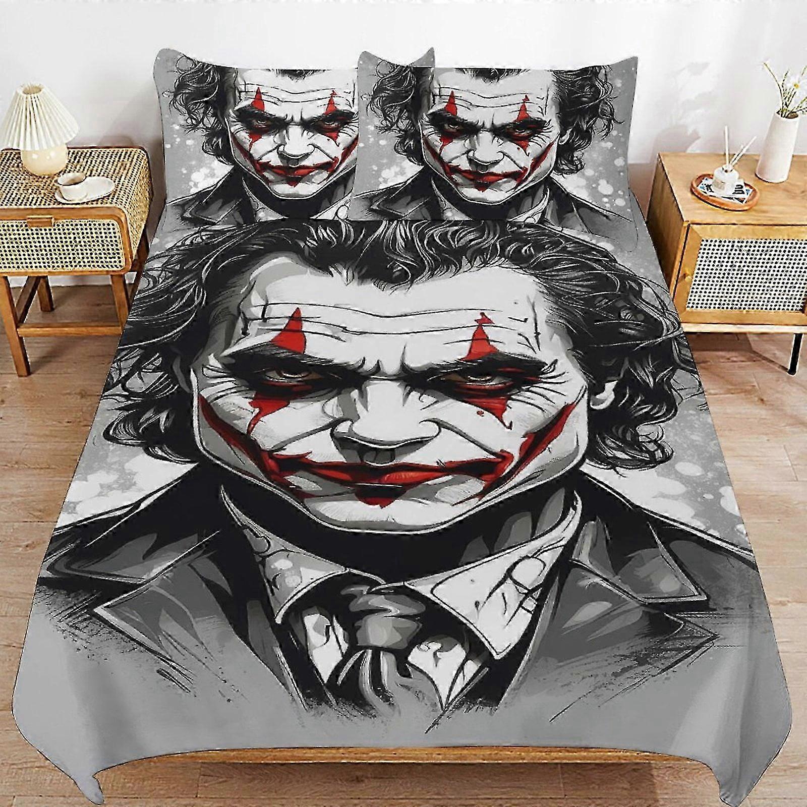 o1563 Σεντόνια Joker Bedding Se Ultra Soft Skin-Friendly Duvet Cover3 Piece, Cute Comforter Cover Bed Set (1 παπλωματοθήκη και 2 μαξιλαροθήκες) Κρεβάτι She