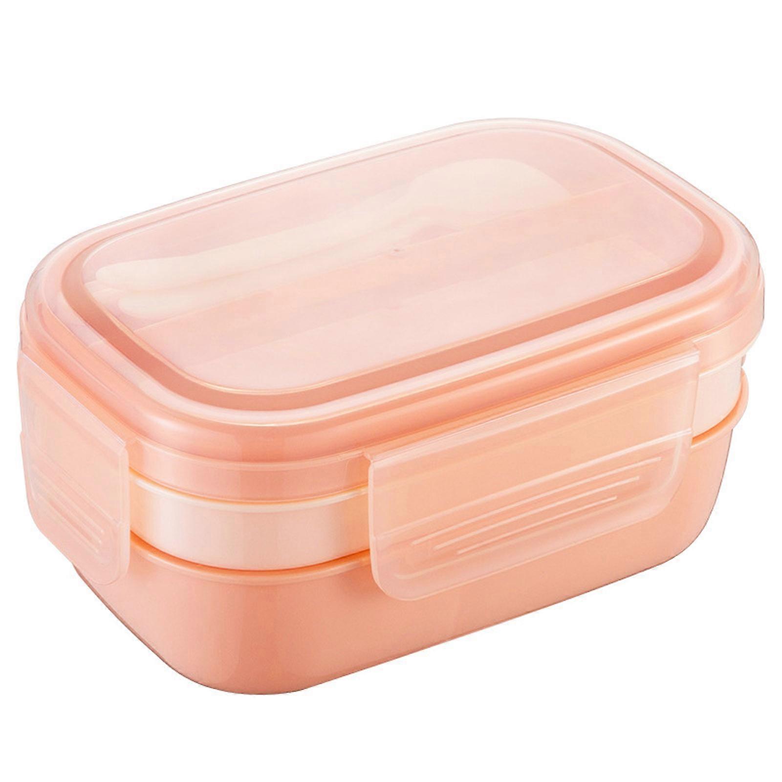 100% NEW Bento Box Stackable Lunch Box for Adults and Children, Large Capacity 1900 ml, Leak-Proof Lunch Box Container, Spoon, Knife, Fork, Utensils S