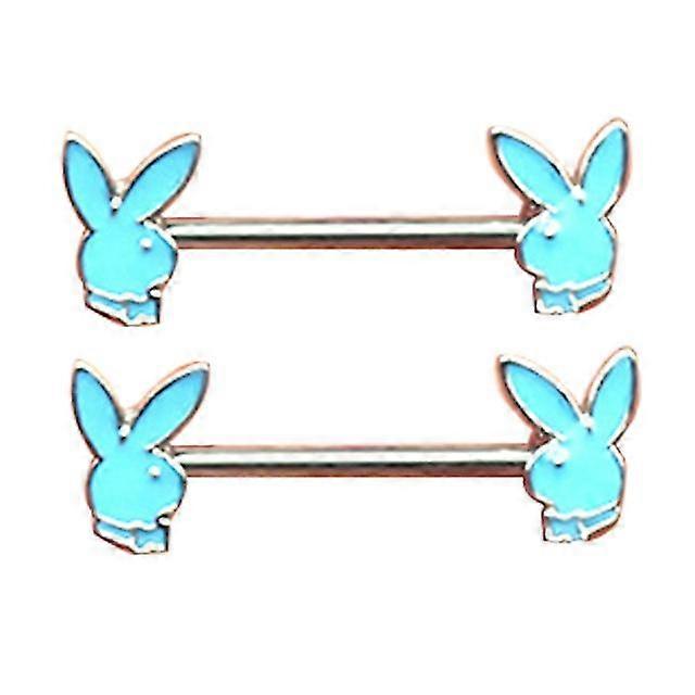 2023 Nouveau 1 paire Mignon Lapin Mamelon Piercing Anneau Acier inoxydable Bar Mamelon Piercing Cartoon Bunny Chest Stud Corps Bijoux
