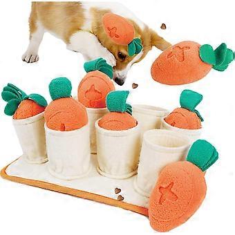 Interactief hondenspeelgoed - Hond educatief speelgoed, hond snuiftabak pad educatieve feeder, puppy kauwspeeltje met 8 wortel piepen