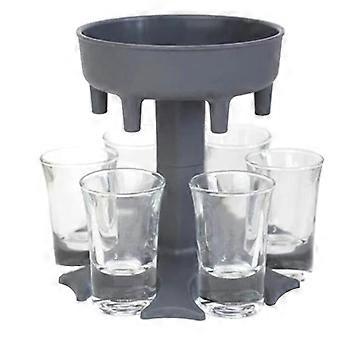 Wine Dispenser Holder 6 Shot Glass Dispenser And Holder Beer Separator Bar Party Accessory grey