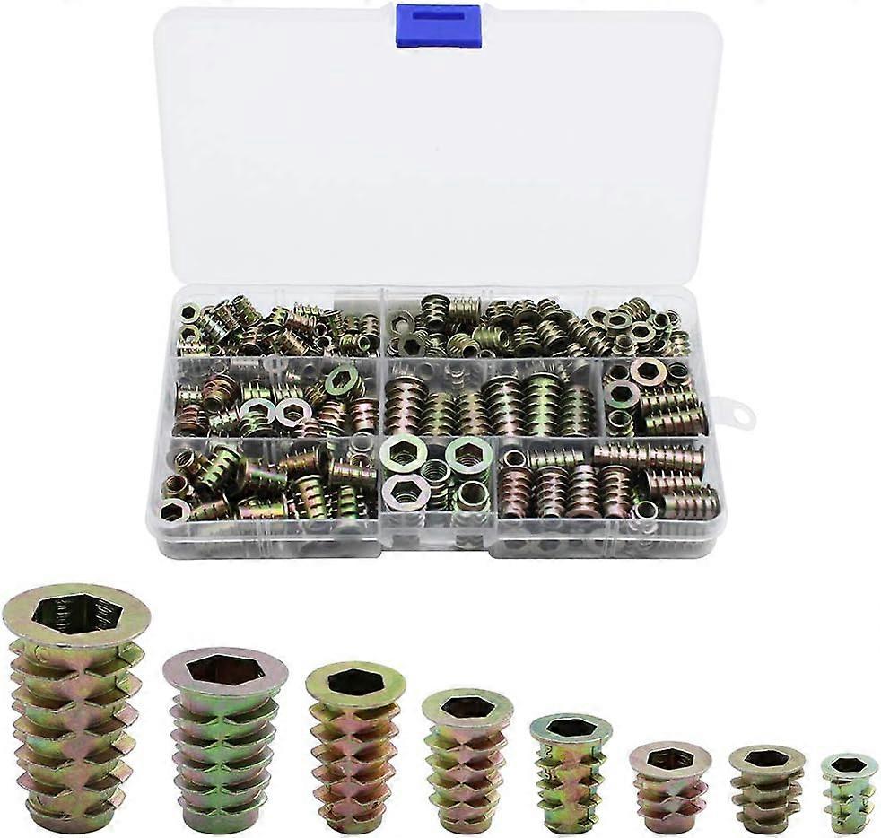 230 PCS Zinc Alloy Hex Thread Insert Nut Threaded Insert Insert Nut External Thread M4 M5 M6 M8
