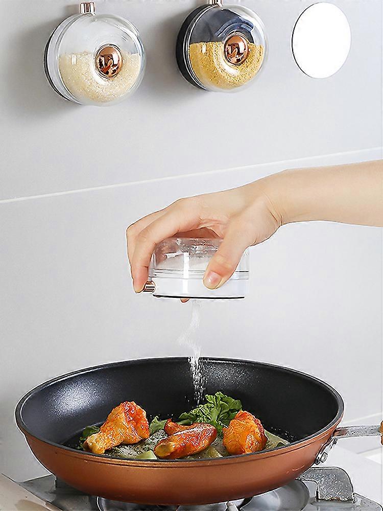 Magnetic Spice Jar for Fridge - Wall Mounted Seasoning Container, Easy Pouring, Space Saving, Transparent Window, White