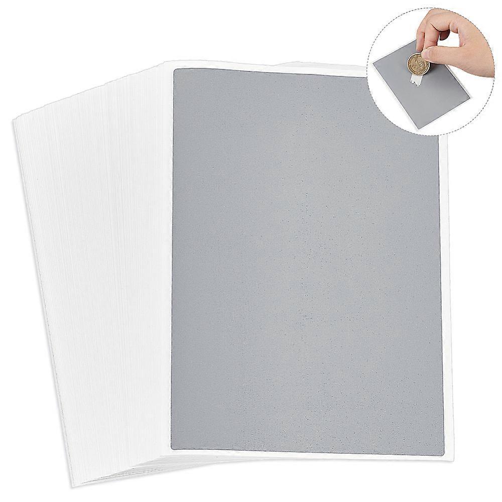 100Sheet Paper Coated Scratch Off Film Password Sticker DIY Scraping Award Card Rectangle Gray 103x76mm