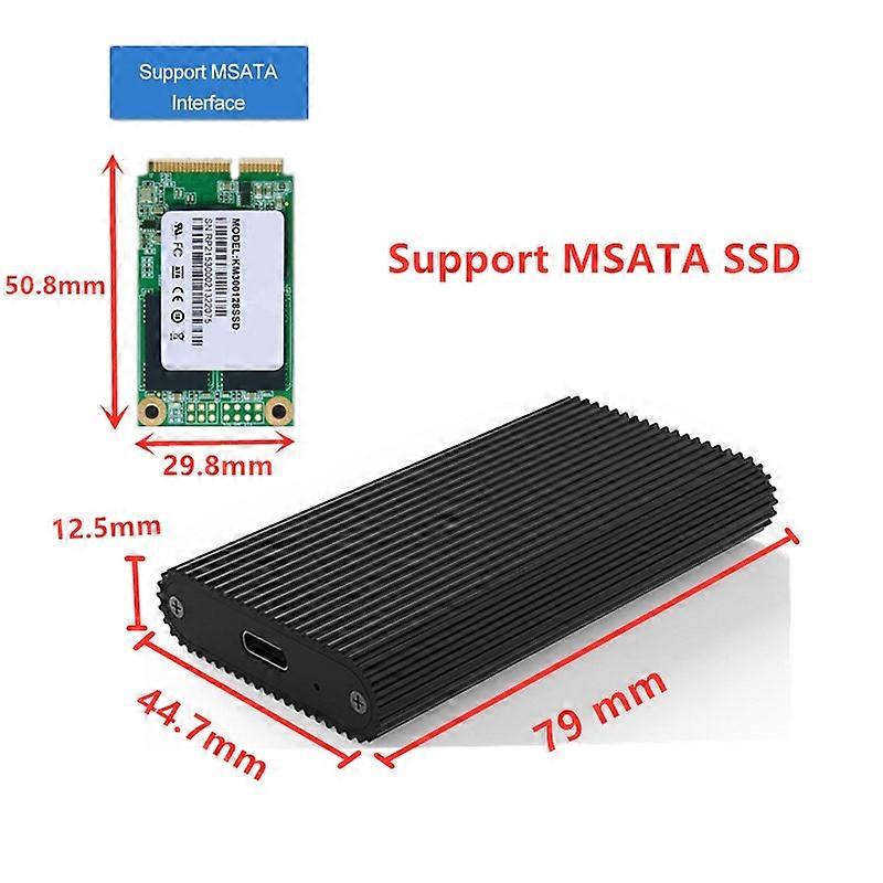 SSD Enclosure Type C to Type C Support 2242/2260/2280/msata M.2 case NGFF B key Slot SSD Aluminum Case For Solid State Disk