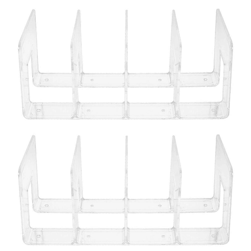 2Pcs Clear Bookend File Storage Stand Simple Style Book Shelf Convenient Transparent Books End