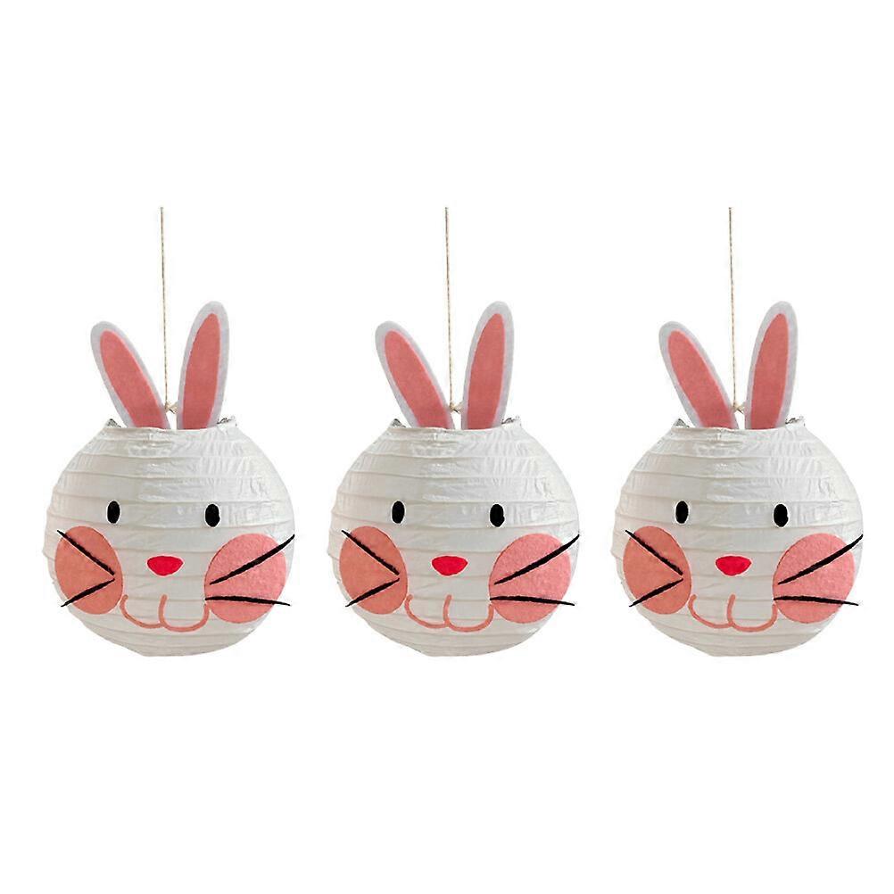 3Pcs Bunny-shaped Paper Lanterns Easter Party Lanterns Decorative Lanterns