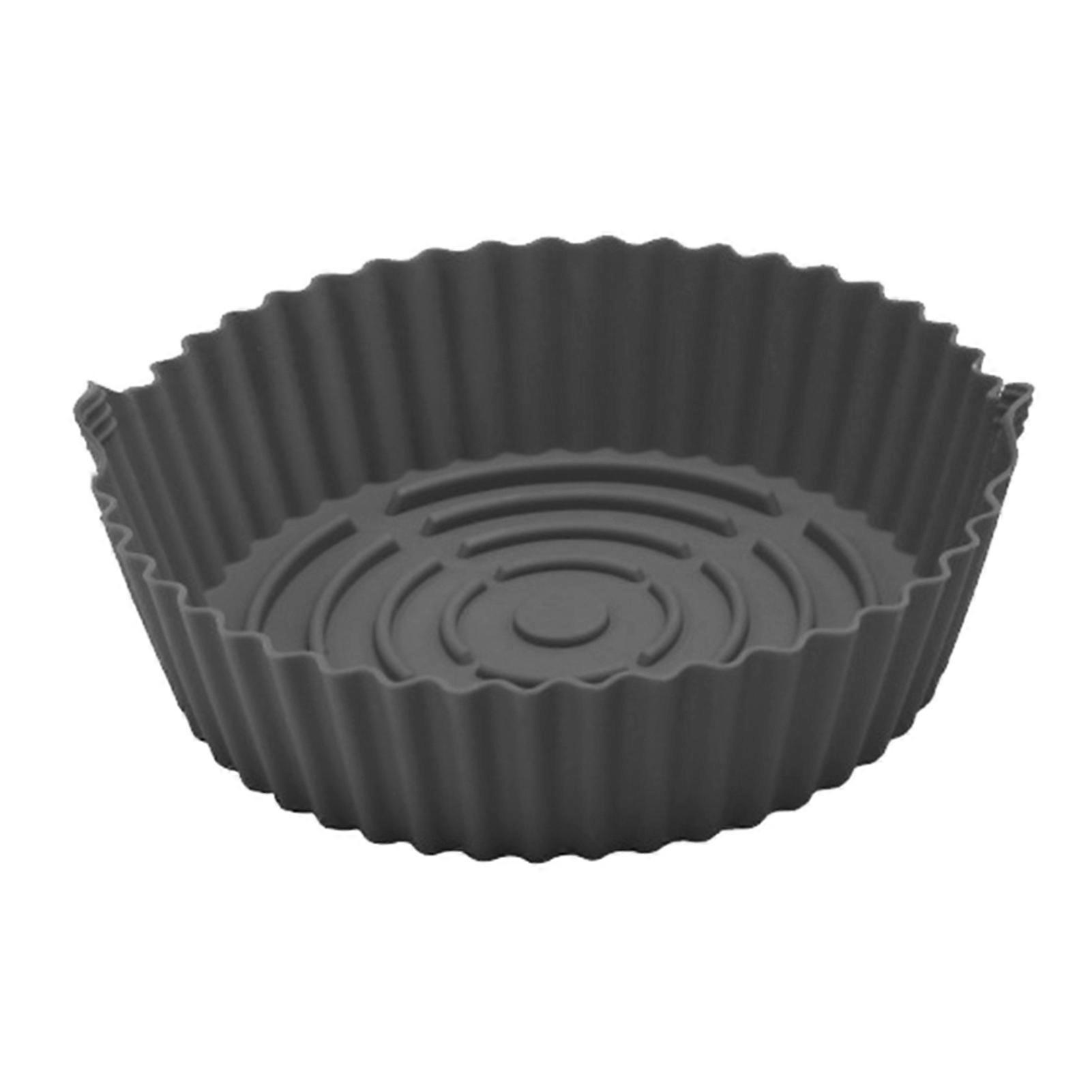Air Fryers Liner with Handle Reusable Round Non-stick High Temperature Resistant Multi-functional Silicone Double Sided Microwave Liner Kitchen Suppli