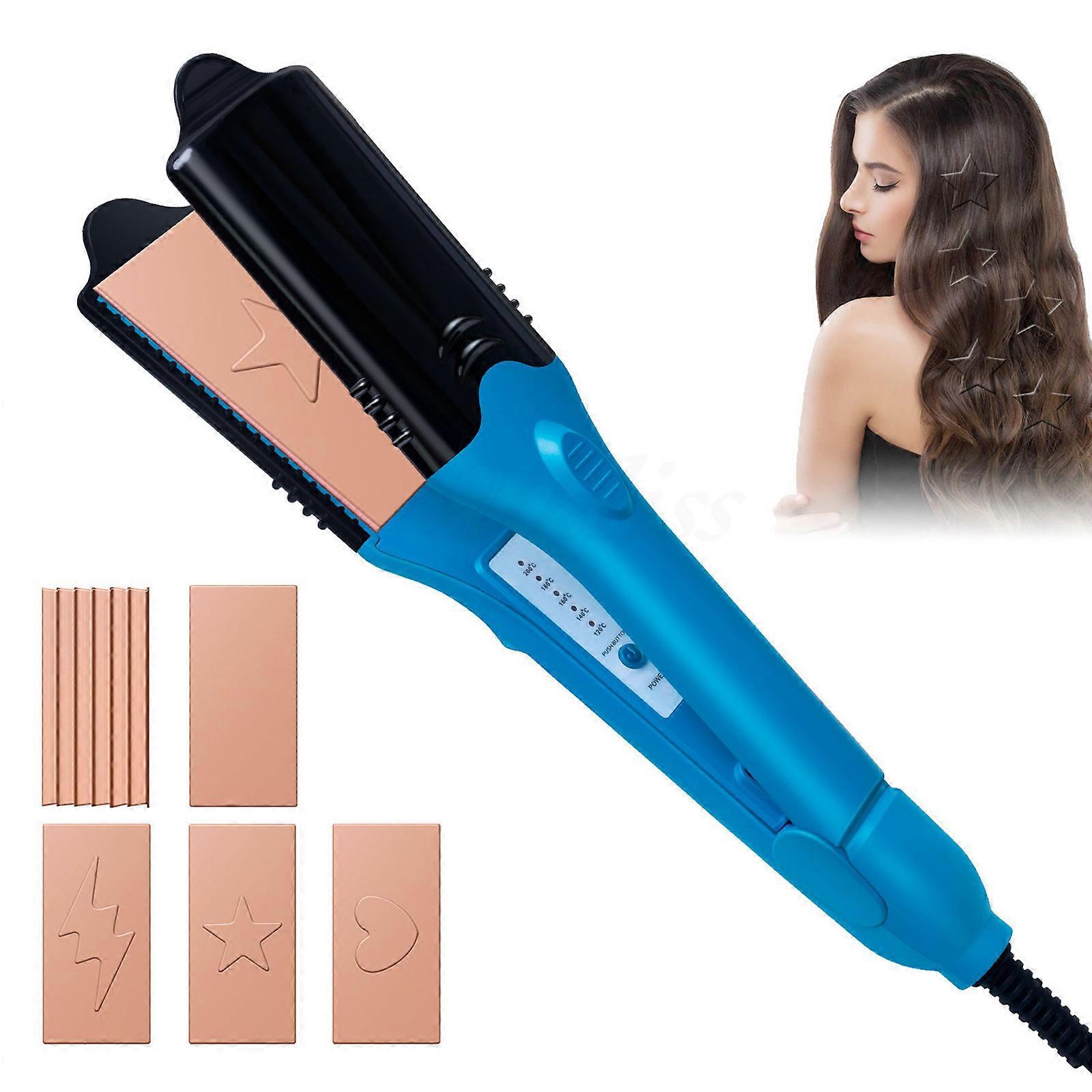 Brand New Hair Straightener & First 3D Image Hair Imprinting Iron - έρχεται με 5 διαφορετικές πλάκες, συμπεριλαμβανομένου του ισιωτικού μαλλιών, του crimper και του 3 fun sha