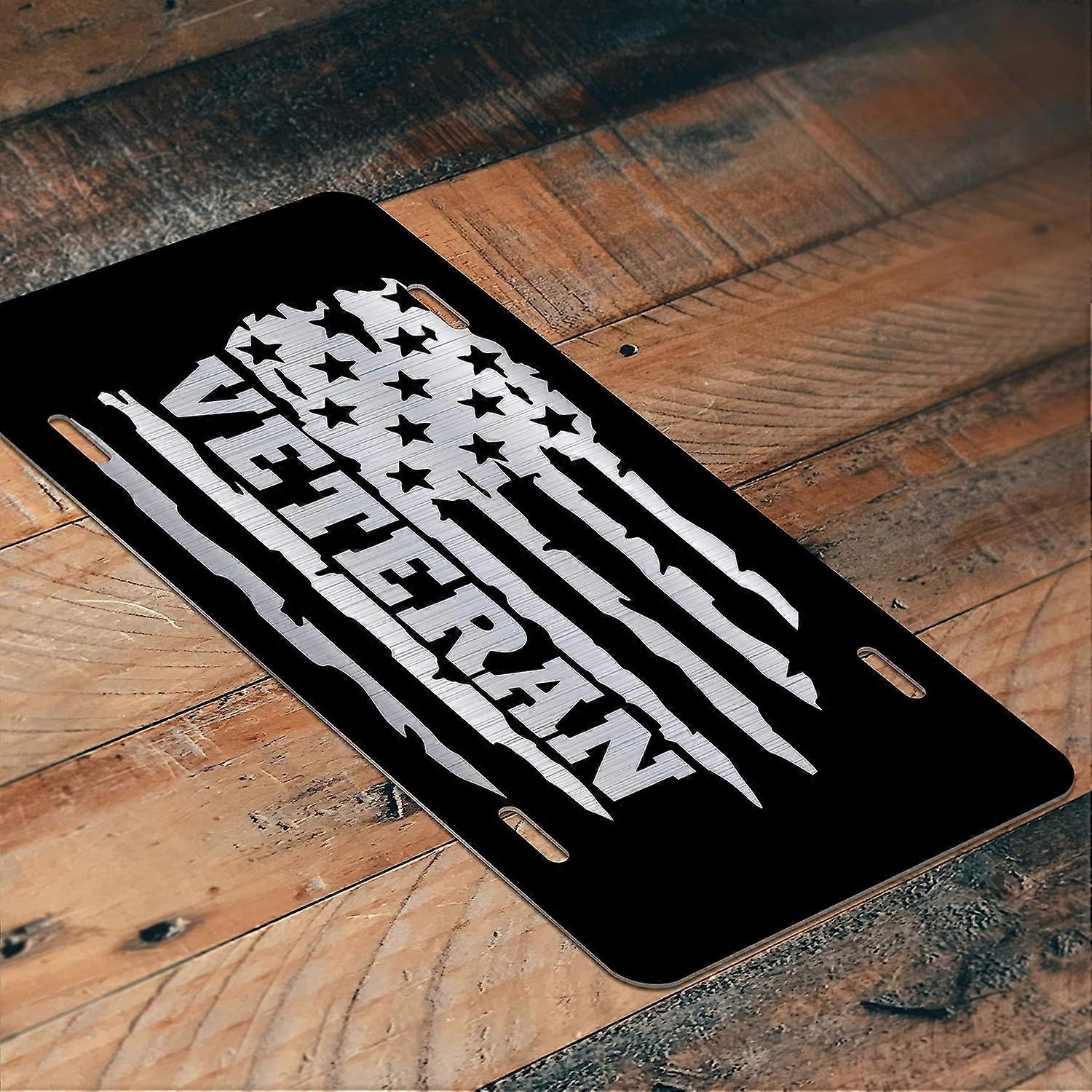 Placa de Licença de Vaidade de Veterano Militar V2 | Alumínio Gravado |Ideia de Presente | 6 polegadas por 12 polegadas | Loja de parede de reboque de carro caminhão RV | VLP945