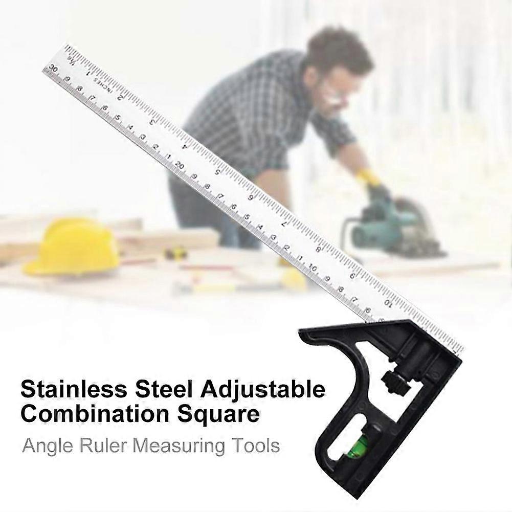 High Precision Metal Adjustable Combination Square Angle Ruler Measuring Tool Mengxi