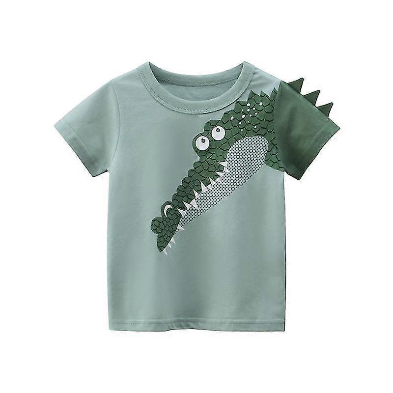 2022 Kesä krokotiili-T-paita Lapset 3d Sarjakuva Eläinprintti Lyhythihainen