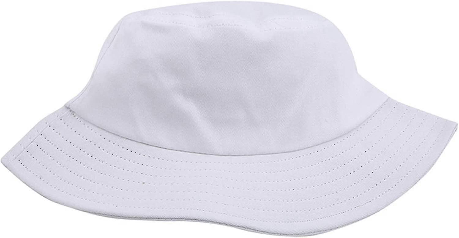 Solid Color Fisherman Hat Simple Bucket Hat Outdoor Casual Fisheman Cap(white) (5e0)