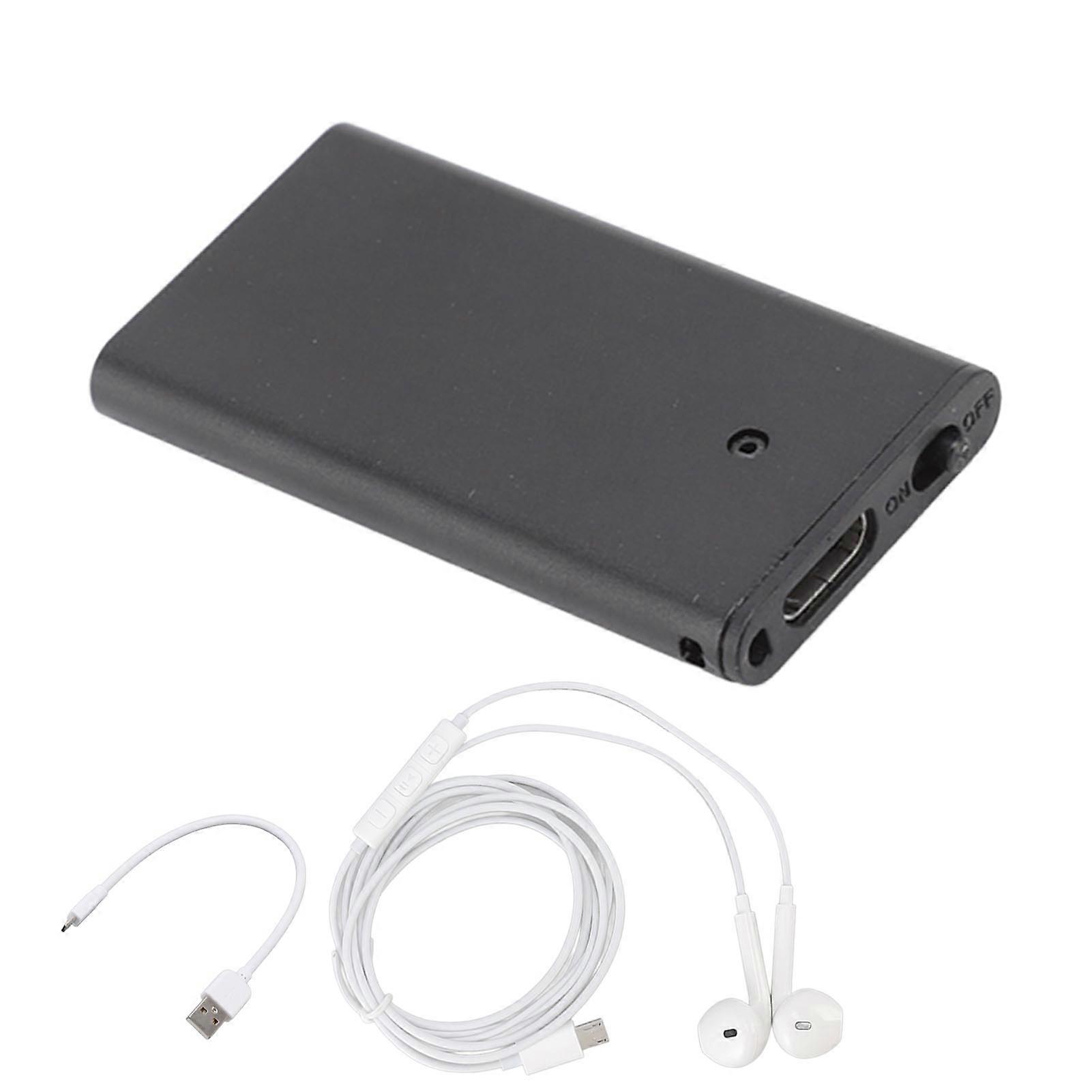 Digital Voice Recorder Multifunctional AI Smart Noise Reduction Voice Activated Recorder for Meeting Interview Concert Lectures Neutral English, Black