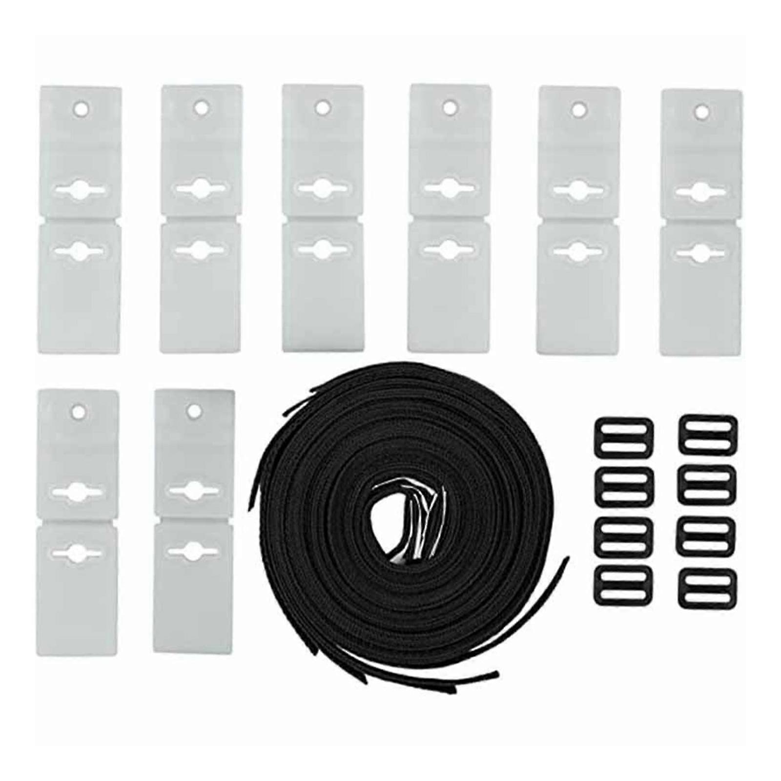 8x Pool Solar Cover Reel Attachment Kit Pool Reel Embedded Straps with Clips
