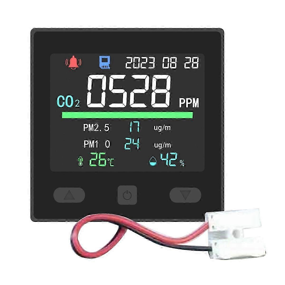 CO2-Messgerät Digitaler Tester Kohlendioxid-Detektor Luftqualitätsmonitor Co2-Tester Schwarz