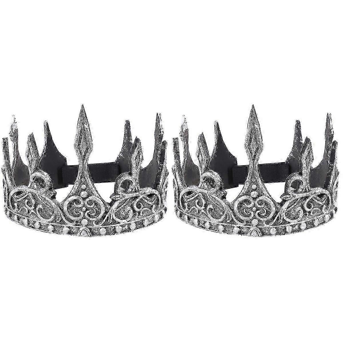 2 stk Antikk Sølv King Crown pannebånd