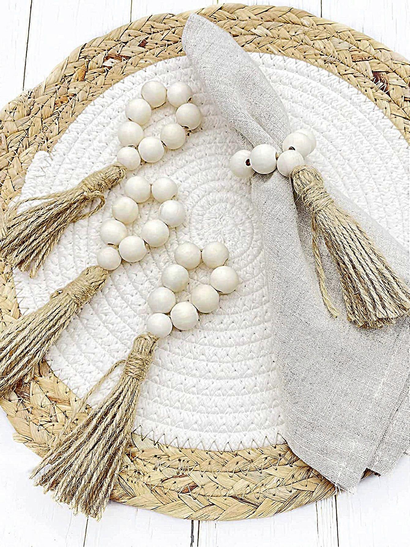 حلقات منديل مكرامية مطرز مصنوعة يدويا ، مناسبة لديكور الغرفة ، ديكور طاولة الطعام ، ديكور المنزل ، يناسب العطلات ، الحفلات ، أعياد الميلاد ، الزفاف والعشاء