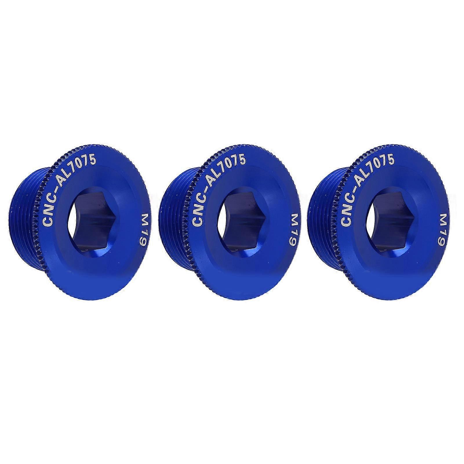 3pcs M19バイククランクカバーネジ 防錆アルミニウム合金 高精度 ブルー