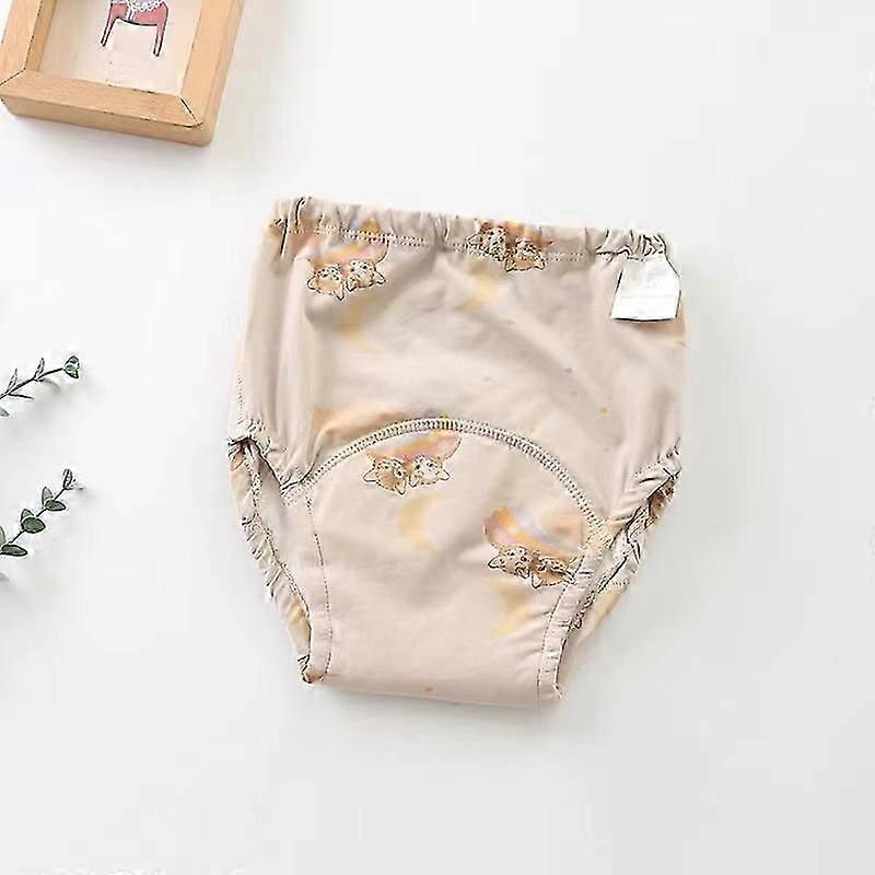 Söta tryckta småbarnsbyxor Tvättbara underkläder Pojke Flicka Tygblöjor Återanvändbara blöjor Spädbarn Andningsbara trosor L 110 (9-18kg) katt