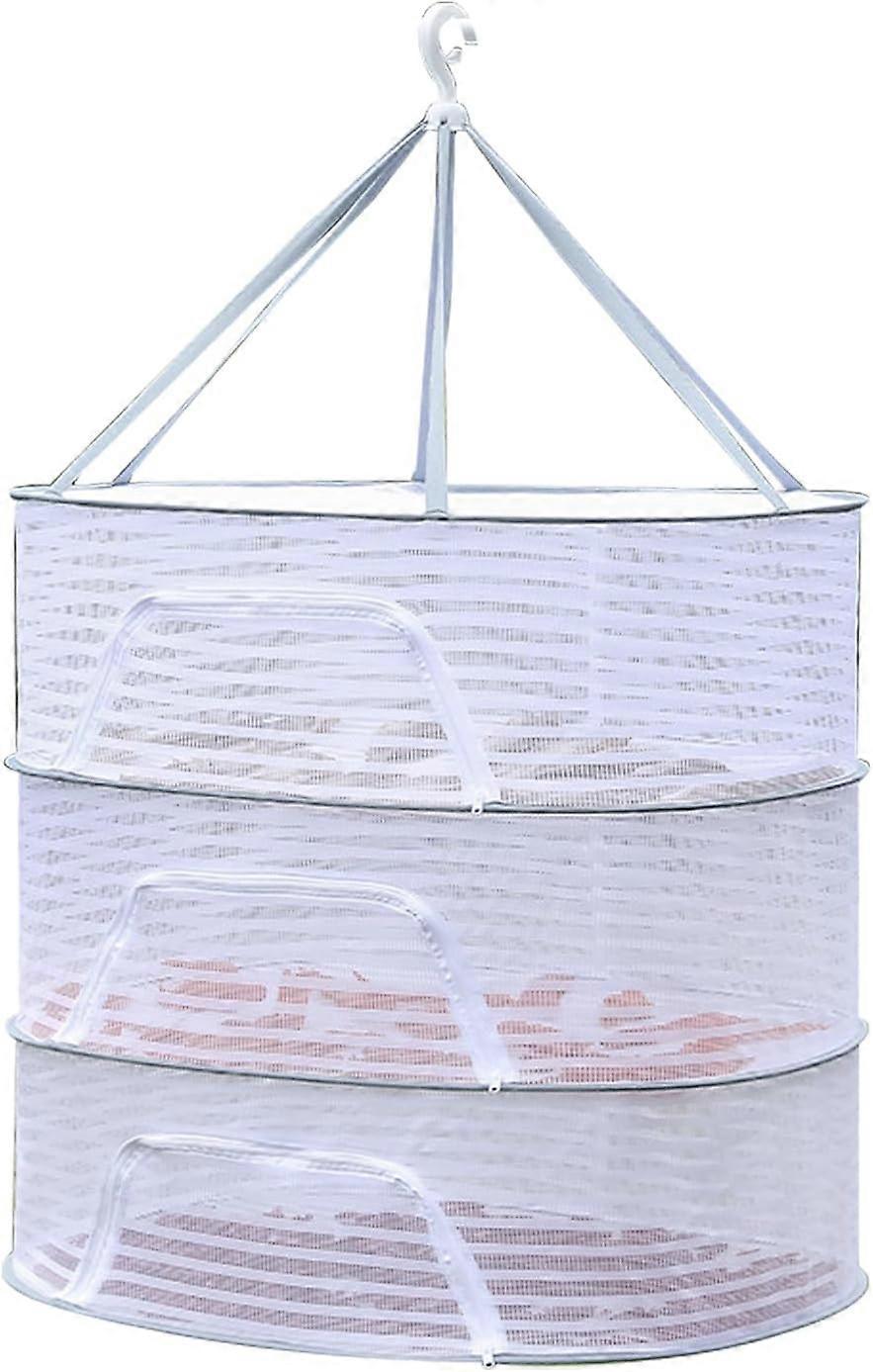 3 Layer Herb Drying Rack - Foldable Hanging Mesh Dryer for Plants, Fruits, and Herbs, Portable and Lightweight Design
