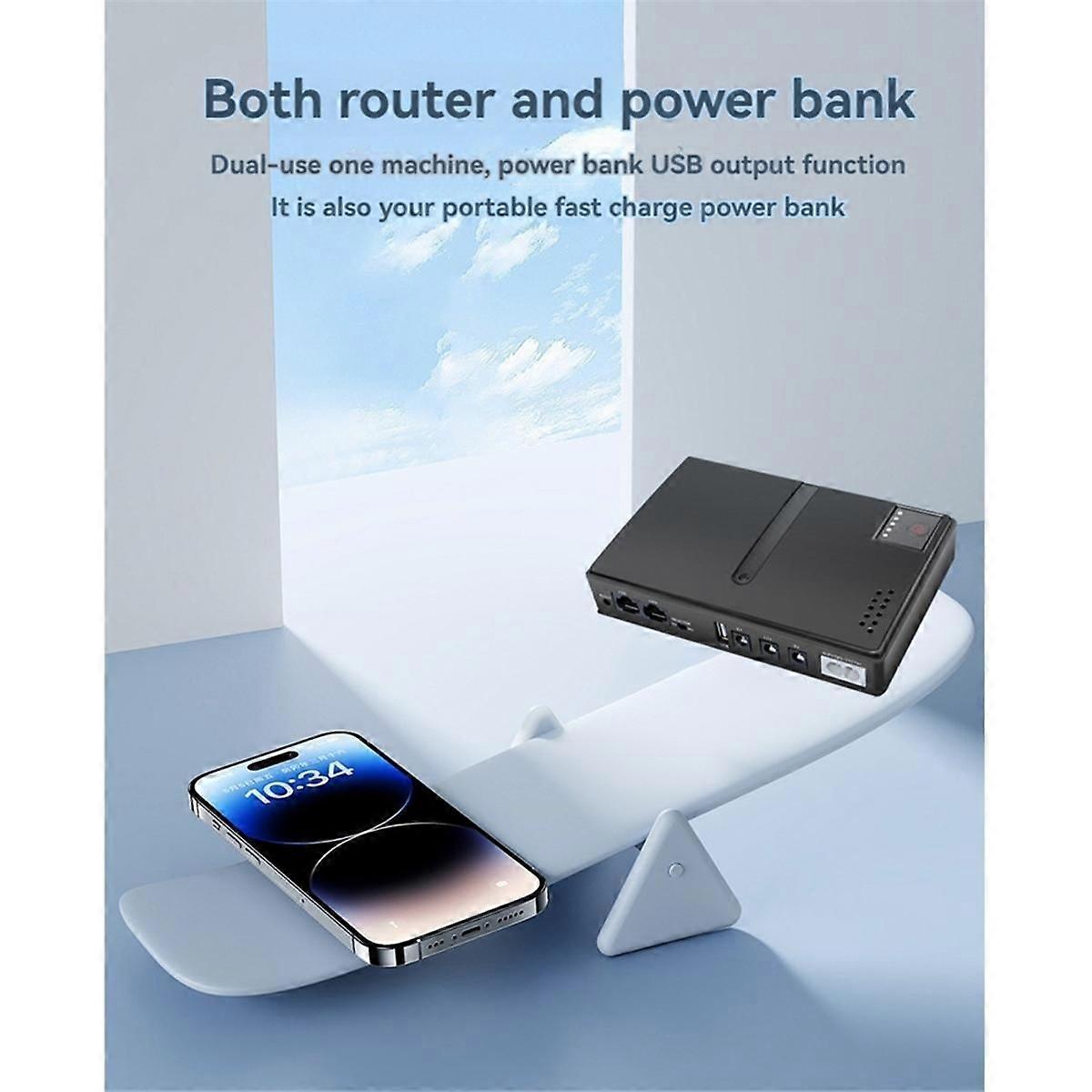 DC UPS Uninterruptible Power Supply Mini UPS 5V9V12V 36W 10400Mah Router Optical Cat Monitor Backup