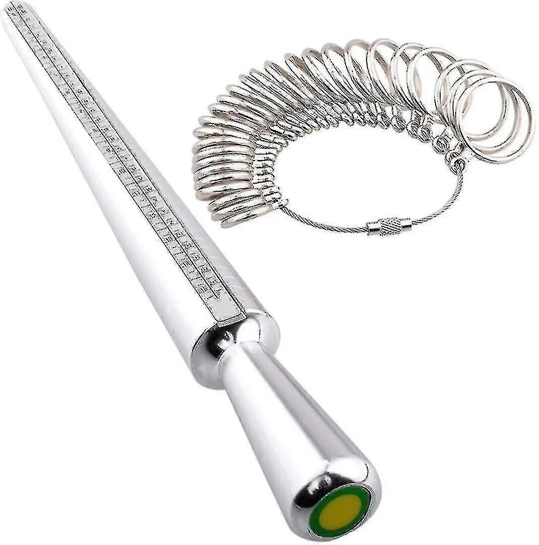 أداة قياس حجم الحلقة ، 4 أحجام عصا قياس الحلقة مغزل معدني وأداة قياس حجم الإصبع مجموعة جيدة
