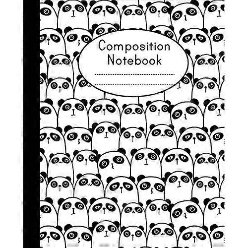 Composition Notebook: Cute Panda Pattern-College Ruled-Notebook for Kids, School Notebook