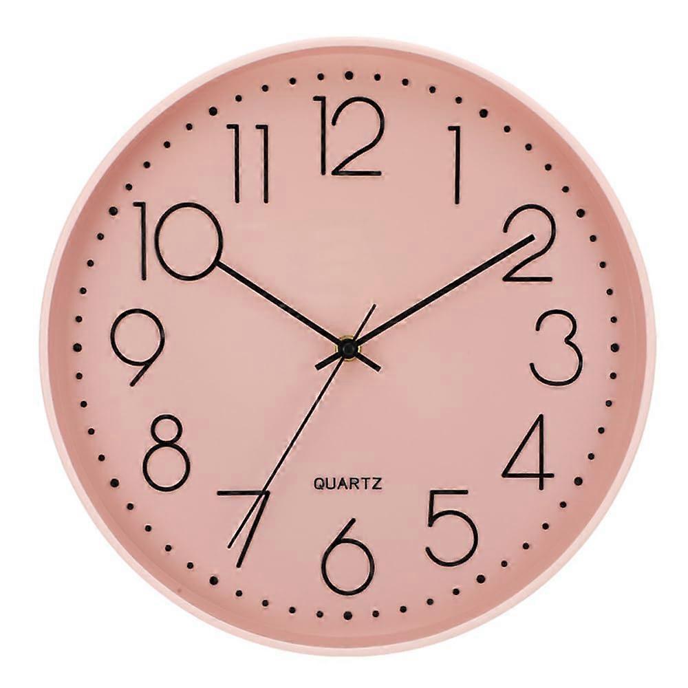 Silent wall clock, no ticking, pink
