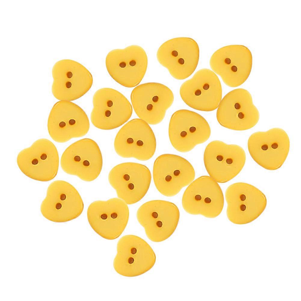 24pcs DIY Solid Color Resin Button Apparel Sewing Decor Craft (Yellow)