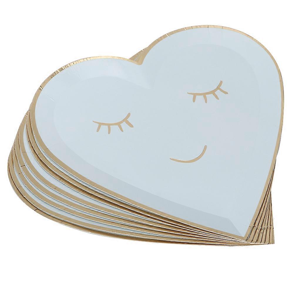 8pcs cute shape disposable cake paper plates tableware for party barbecue