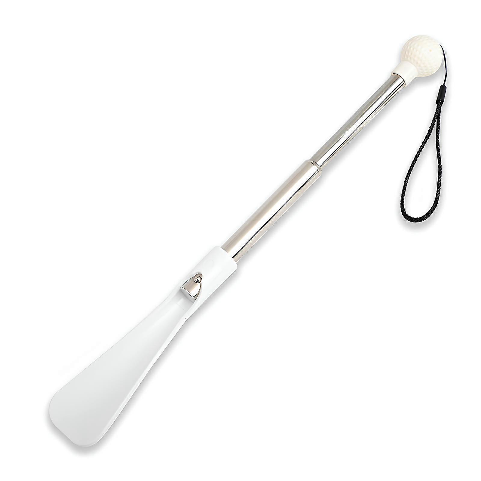 92cm extendable long shoe horn with comfortable ball handle, white