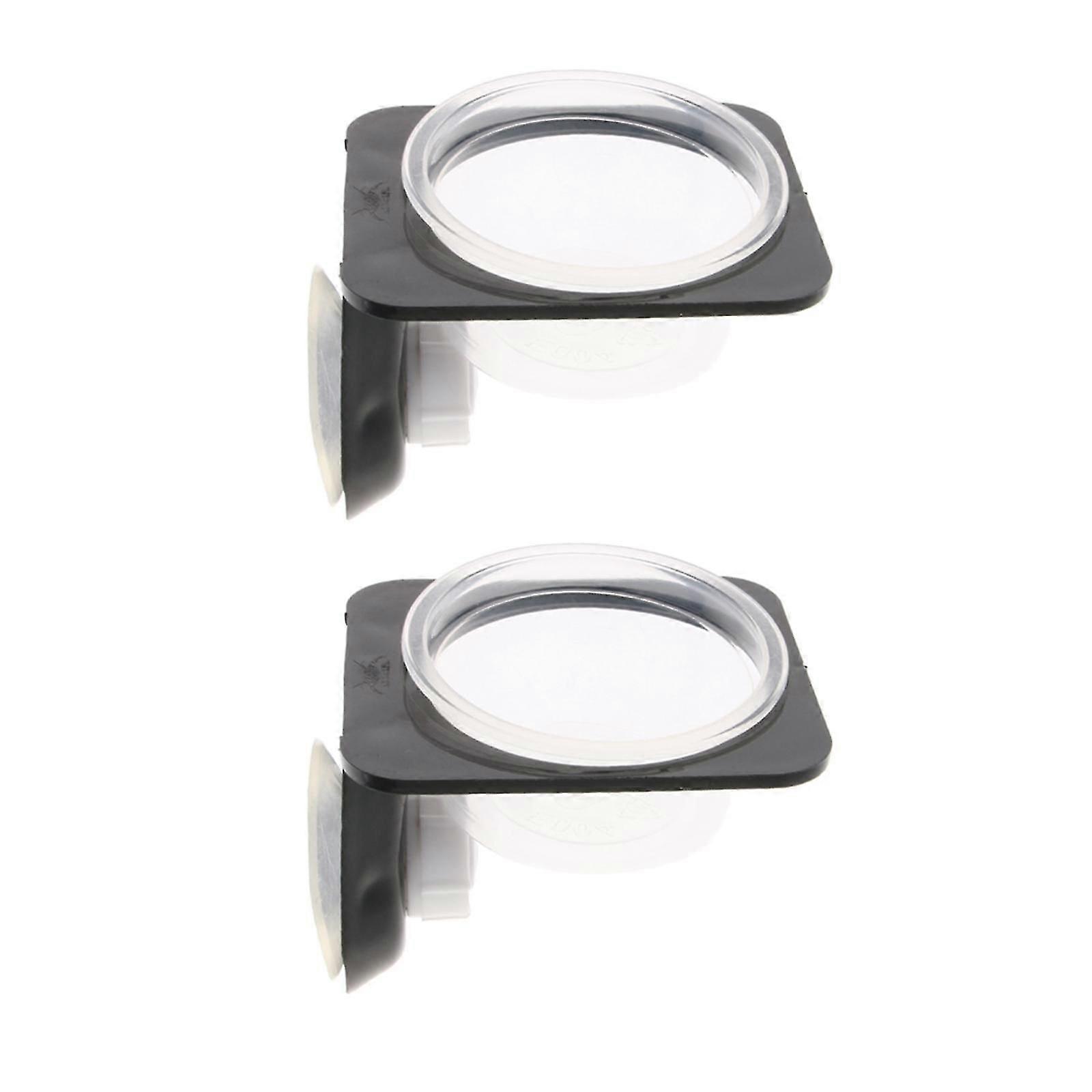 2Pcs Suction Mini Worm Dish Reptile Gecko Ledge Feeder Corner Space Saving