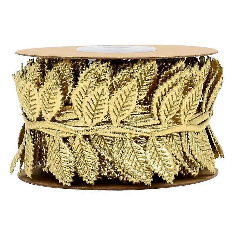 20 Yards Ribbon Garland for DIY Craft with Gold Leaf Design