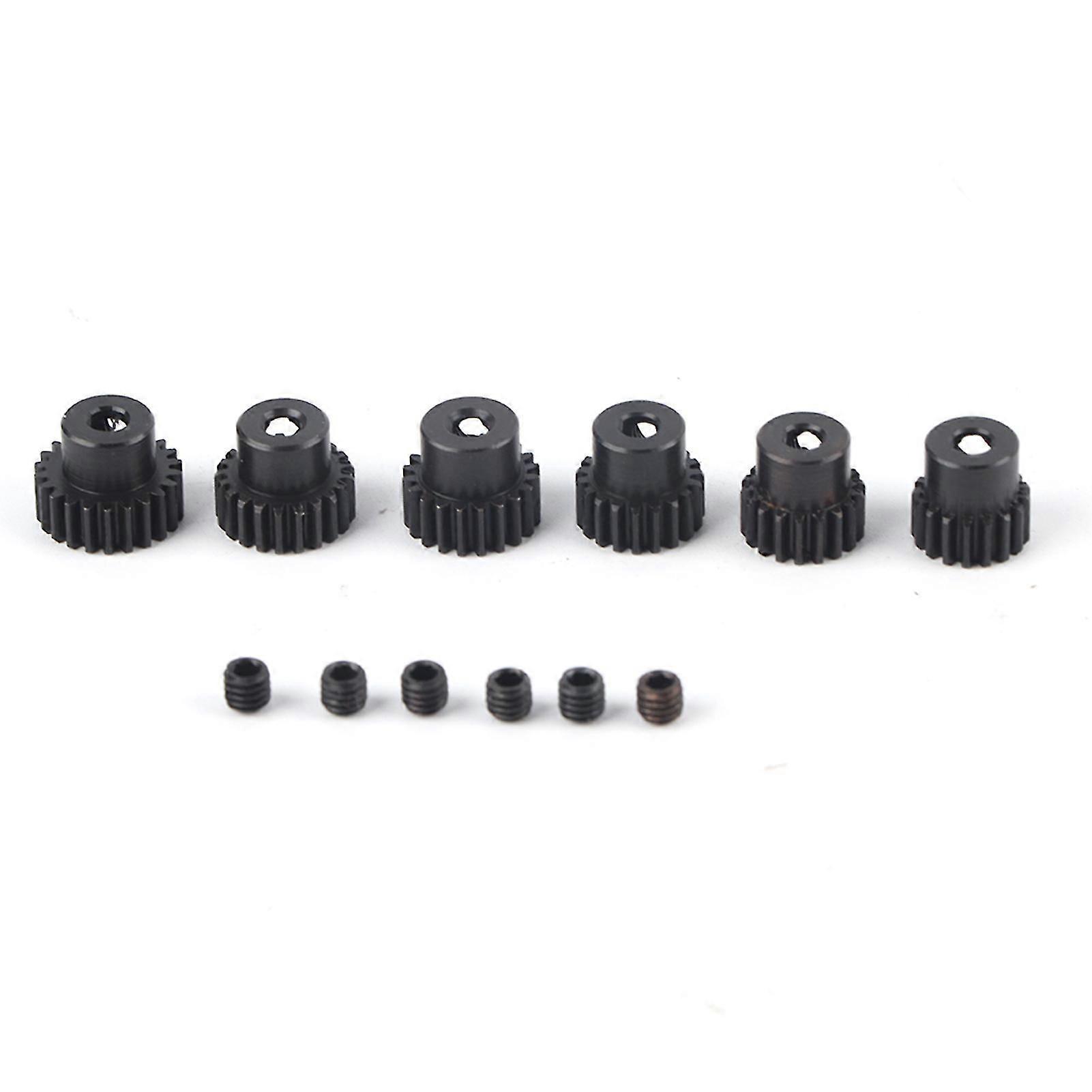 6pcs 48DP RC Car Motor Pinion Gears Set Kit - 17T-22T, 3.175mm