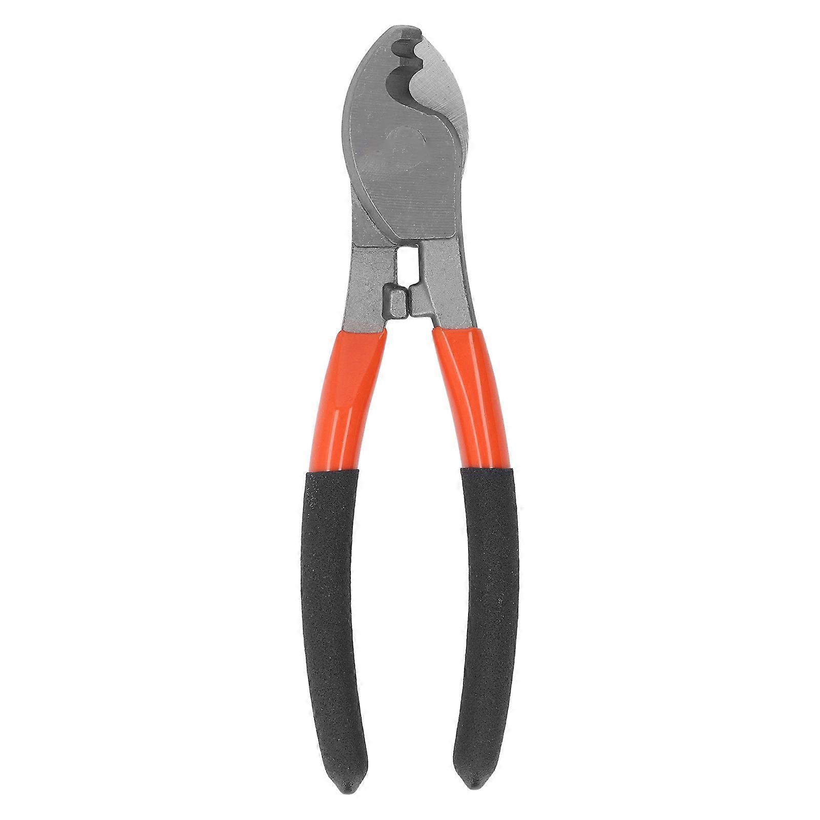 8 Inch Cable Cutter with Stripping Port High Carbon Steel PVC Handle Electrical Wire Shears for Copper Aluminum Cores Cord