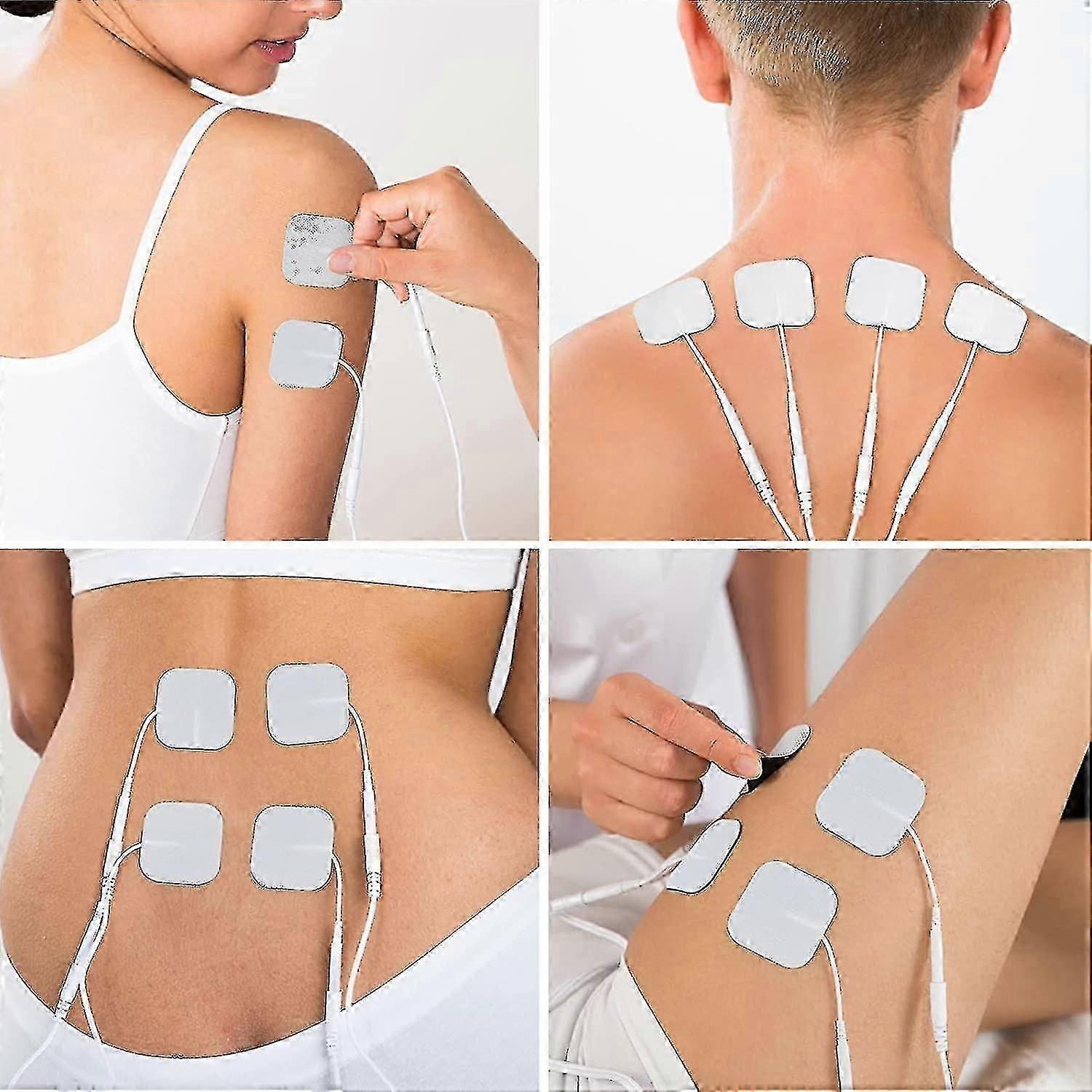 Unit Electrode Pads, 20 Pieces Adhesive Electrodes, Reusable Replacement Pads Self-Adhesive Electrodes with 2.0mm Plug