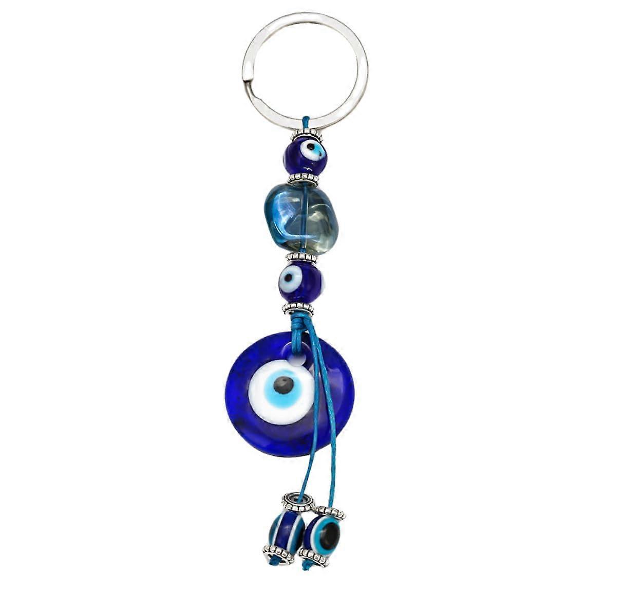 Evil Eye Blue Glass Keychains - Unique Lucky Eyeball Charms